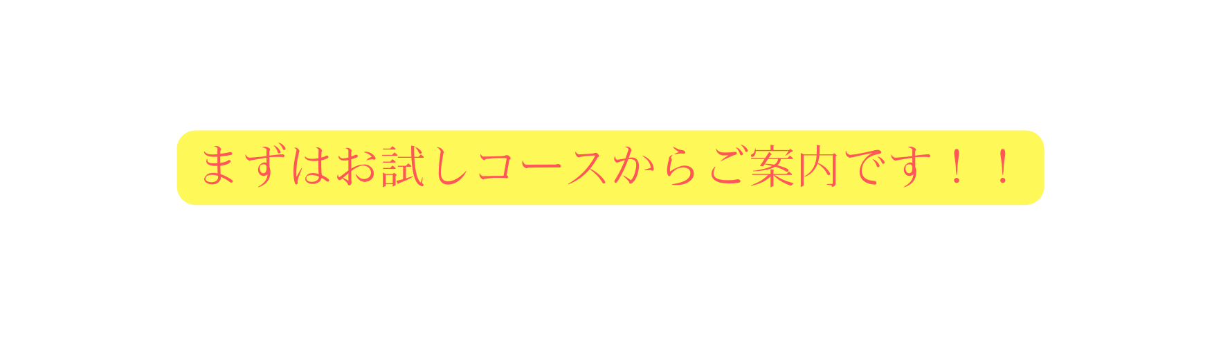 まずはお試しコースからご案内です